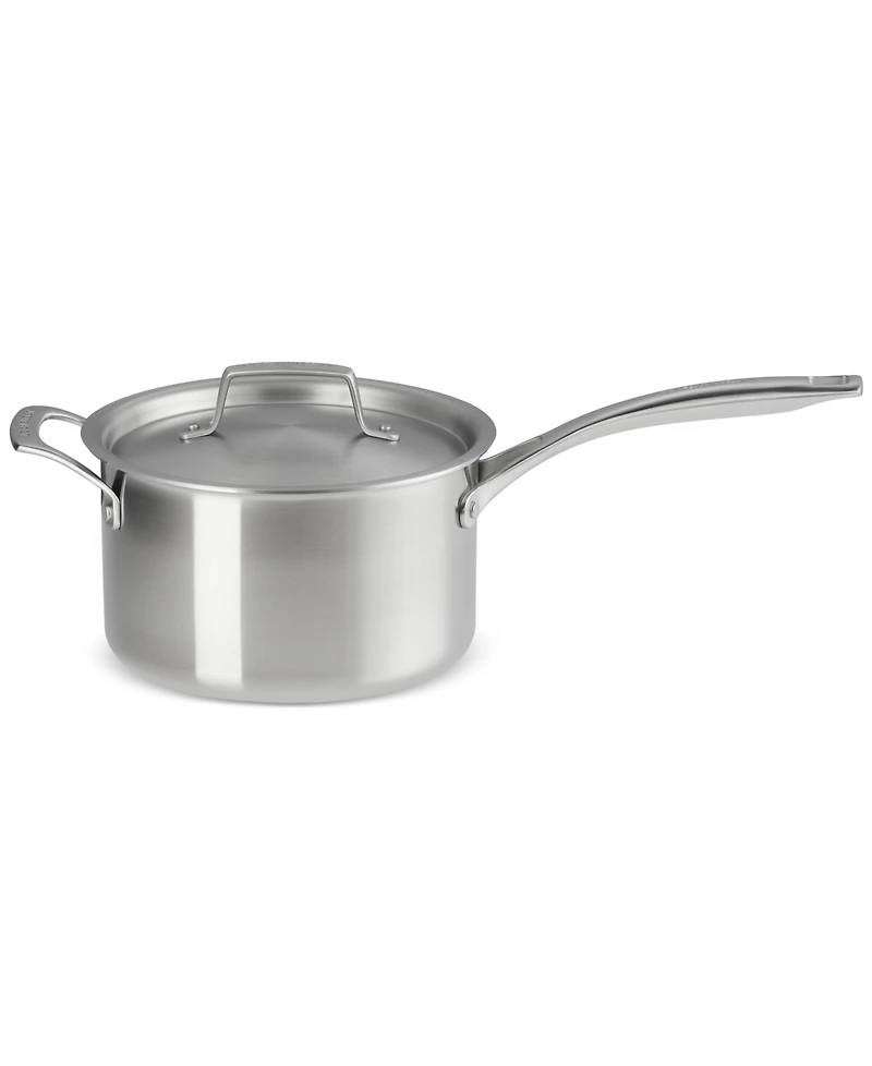 Le Creuset Essential Stainless Steel Round Saucepan with Lid, 4 Qt.