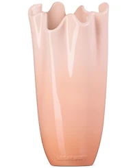 Le Creuset Stoneware Iris Collection Ruffle Vase, 12"H