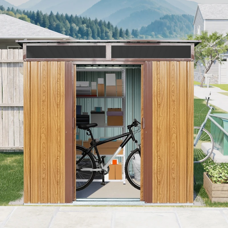 Streamdale 6ft x 5ft Metal Outdoor Storage with Transparent Top