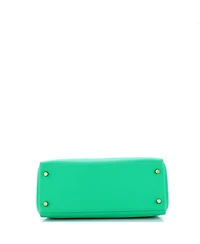 Pre-Owned HERMES Kelly 28 Handbag Green Evercolor with Gold Hardware