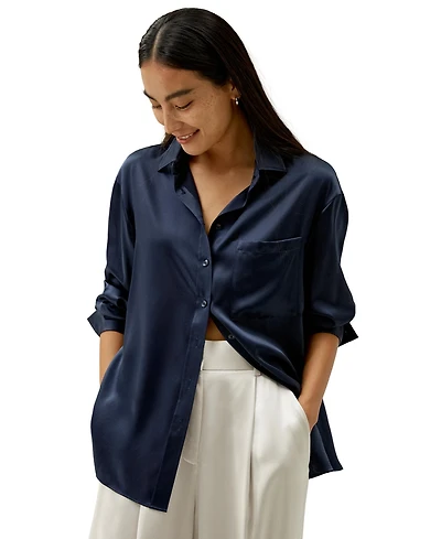 Lilysilk Women's Casual Spread Collar Silk Shirt