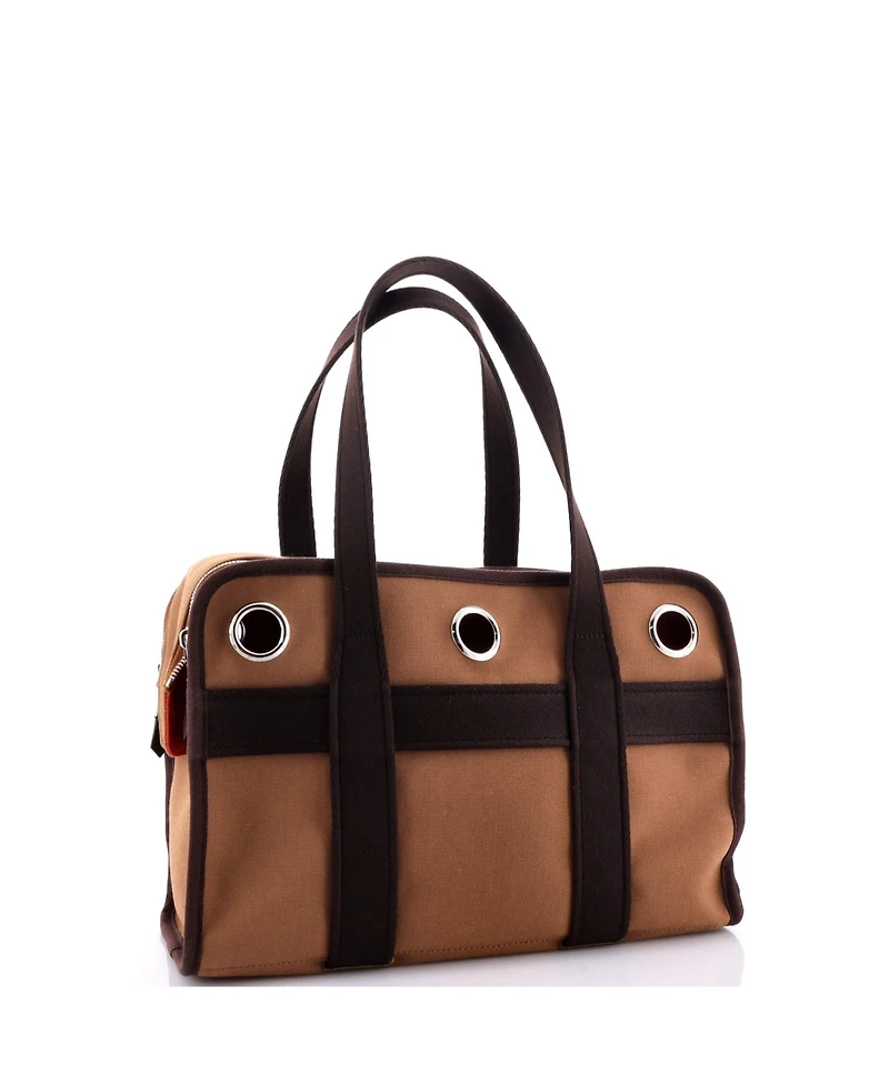 Pre-Owned HERMES Small Pet Dog Carrier Toile