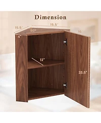 23.5" Wall Mounted Storage Organizer Corner Medicine Cabinet with Mirror