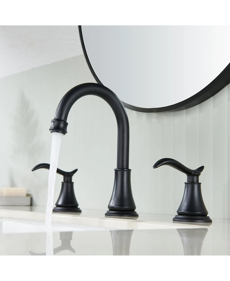 2 Handle Bathroom Faucet 3 Hole Sink with Pop-up Drain Vanity Faucets, Brushed Nickel