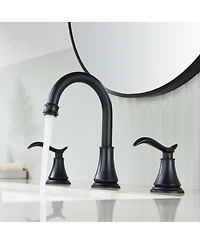 2 Handle Bathroom Faucet 3 Hole Sink with Pop-up Drain Vanity Faucets, Brushed Nickel