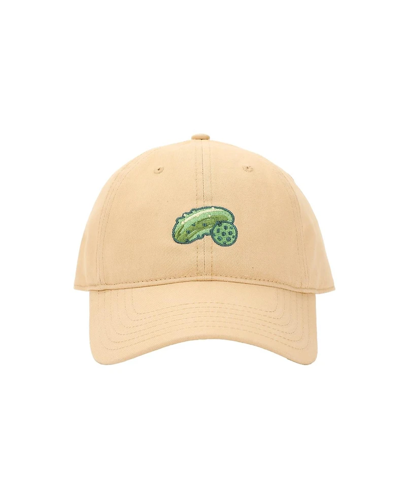 Generic Men's Pickleball Embroidered Pickle & Ball Tan Dad Hat