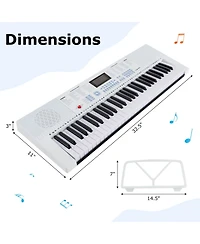 61-Key Electronic Keyboard Piano with 350 Rhythms 350 Timbres 50 Demo Songs