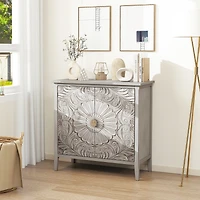 Sideboard Storage Cabinet, Vintage Accent Cabinet with Shelf, 2 Door Buffet Server Console Cabinet for Kitchen Dining Room Living Room Hallway