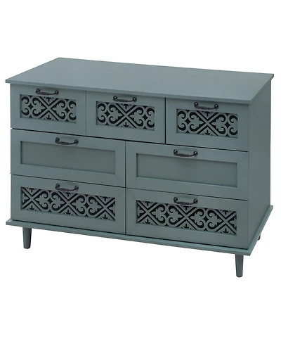 Vintage 7 Drawer Storage Cabinet Sideboard Buffet Cabinet Entryway Cabinet with Drawers Accent Storage Cabinet for Living Room Bedroom