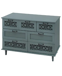 Vintage 7 Drawer Storage Cabinet Sideboard Buffet Cabinet Entryway Cabinet with Drawers Accent Storage Cabinet for Living Room Bedroom