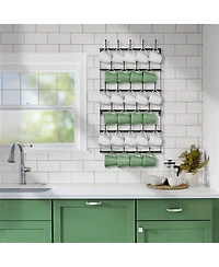 Sorbus 6-Tier Wall Mounted Metal Mug Holder Rack - Display Organizer for Coffee Mugs, Tea Cups, Mason Jars, and More - Holds 27 Mugs