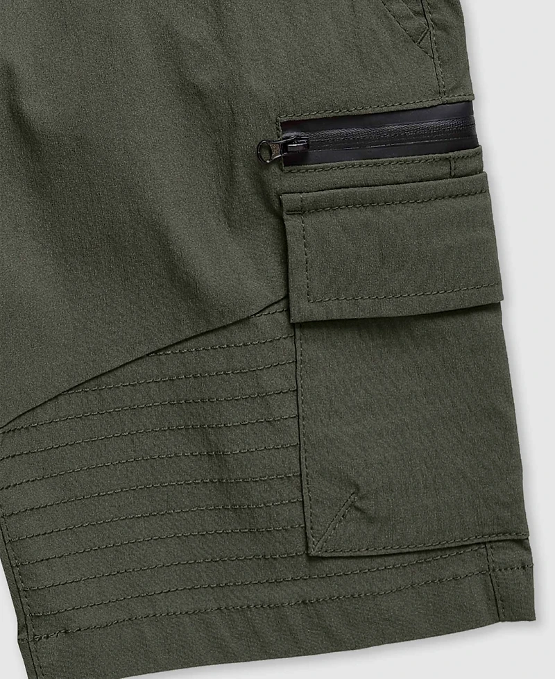 Ring of Fire Big Boys Harley Stretch Tech Fabric Pull-On Cargo Shorts with Moto Detailing