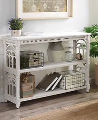 StyleCraft Home Collection 14" Wood Rustic Three Tier Console Table