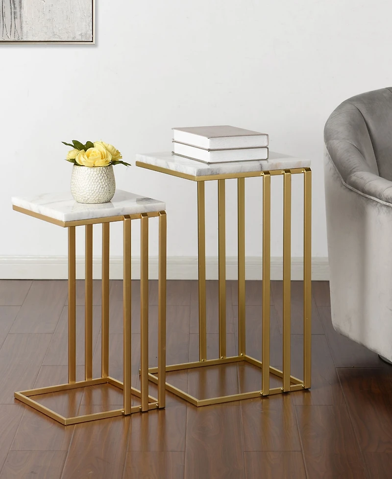 StyleCraft Home Collection 2-Pc. Marble Angie Glam Table
