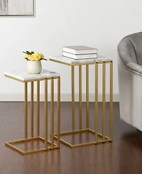 StyleCraft Home Collection 2-Pc. Marble Angie Glam Table