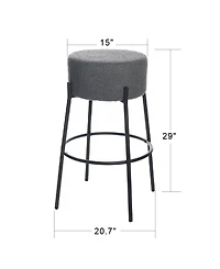 StyleCraft Home Collection 29" Soloist Boucle Upholstered Minimalist Bar Stool