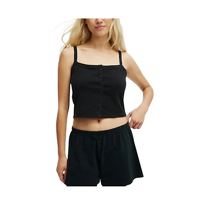 Cotton On Women's Peached Jersey Button Up Cami