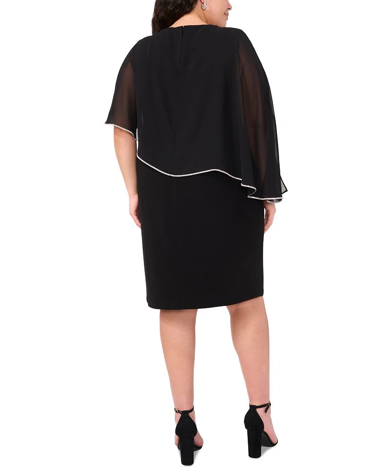 Msk Plus Size Capelet Shift Dress