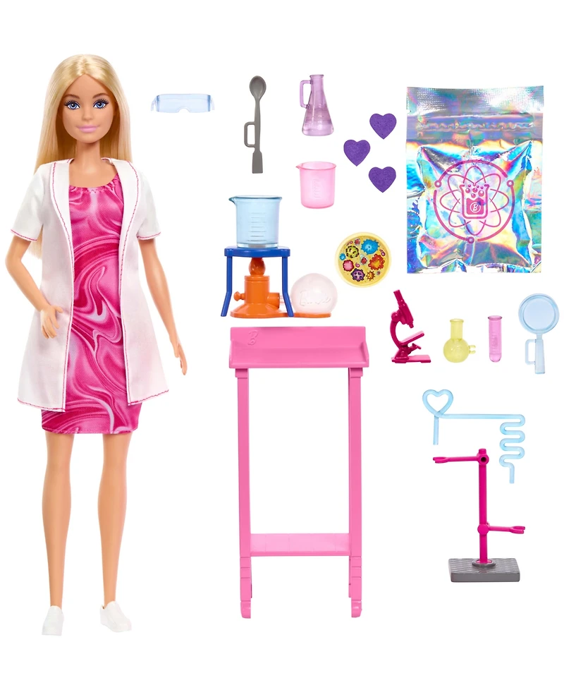 Barbie Scientist Doll and Accessories with Blonde Fashion Doll, Lab Table, & Color-Change Accessories