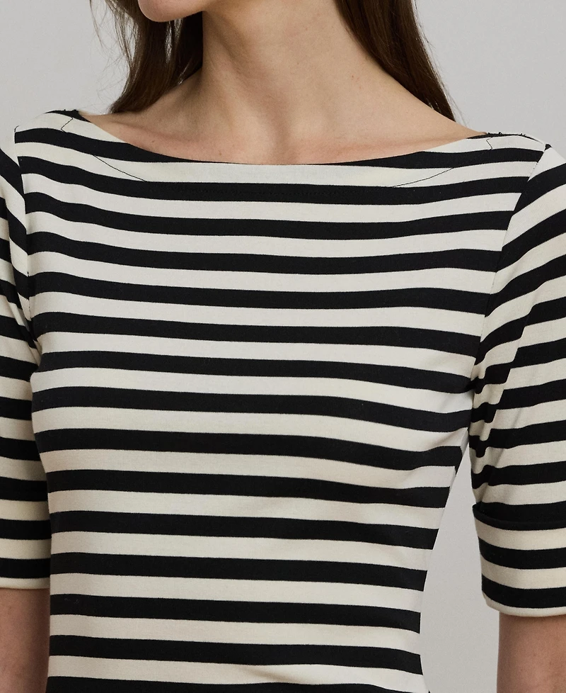 Lauren Ralph Lauren Women's Striped Stretch Cotton Midi Dress