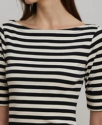 Lauren Ralph Lauren Women's Striped Stretch Cotton Midi Dress