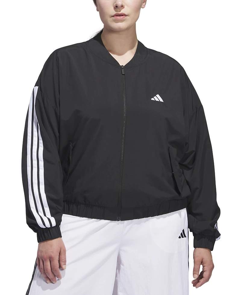 adidas Plus Woven Logo Windbreaker Bomber Jacket