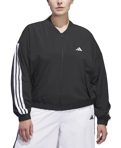 adidas Plus Woven Logo Windbreaker Bomber Jacket