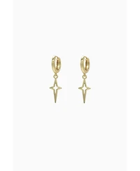 Huggie Earrings With Gold Sparkle Charm 1.3″