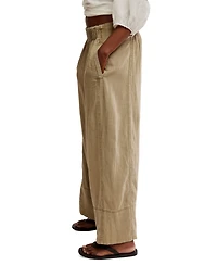 Free People Women's Days End Linen-Blend Pull-On Pants