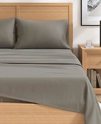 Linery & Co. Turkish Cotton Double-Brushed Solid Color Flannel Bed Sheet Set