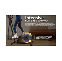 Sunny Health & Fitness 12” Stride Smart Elliptical Machine w/300LB Capacity & Pulse Sensor w Free SunnyFit App Bluetooth