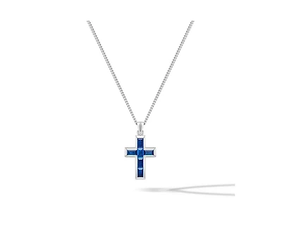 Vincero Men's Cross Pendant in 925 Sterling Silver with Rhodium Plating and Lobster Clasp