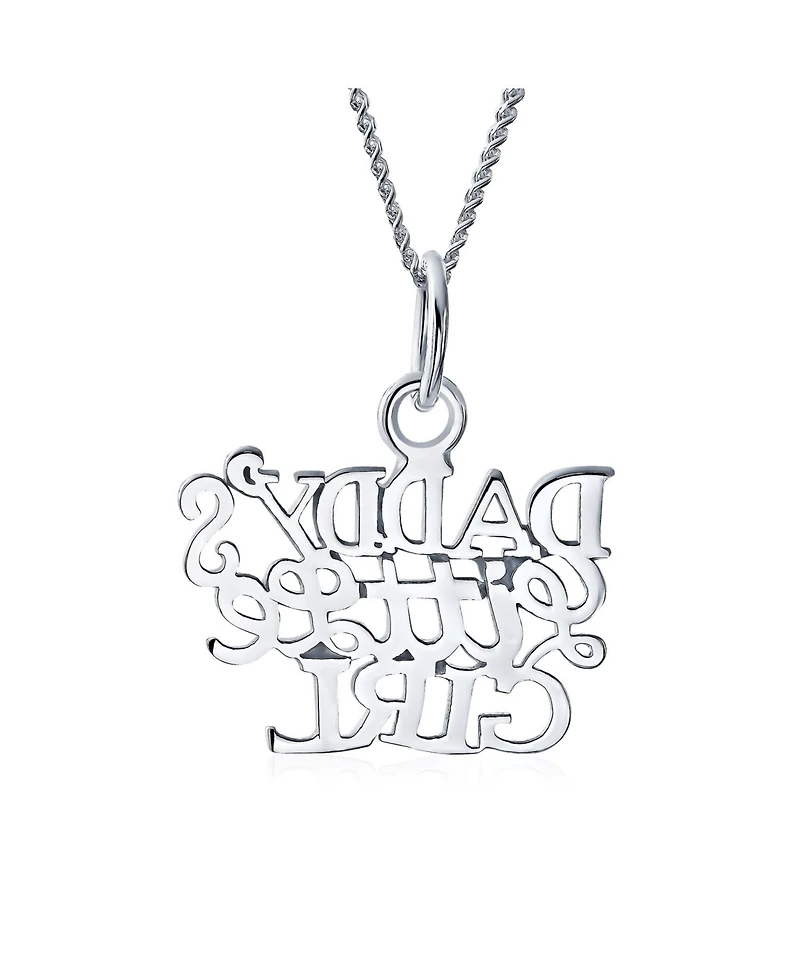 Bling Jewelry Inspirational 'Daddy's Little Girl' Pendant Necklace Daughter in Sterling Silver