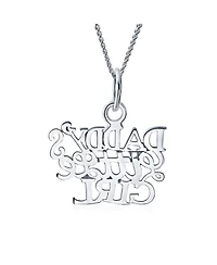 Bling Jewelry Inspirational 'Daddy's Little Girl' Pendant Necklace Daughter in Sterling Silver