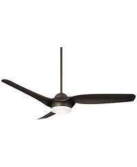 Casa Vieja 54" Sierra Modern Indoor Outdoor Ceiling Fan 3 Blade Led Light Remote Control Emperial Bronze Finish Bedroom Damp Rated