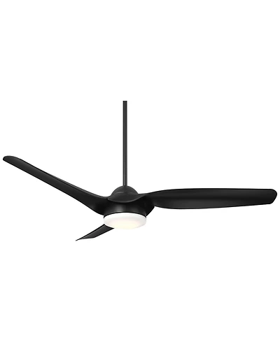 Casa Vieja 54" Sierra Modern Indoor Outdoor Ceiling Fan 3 Blade Led Light Remote Control Matte Black Finish Bedroom Damp Rated