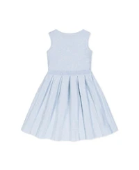 Hope & Henry Little Girls Heirloom Sleeveless Pleated Sweater Dress with Bow