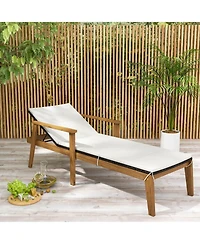 Outdoor Chaise Lounge Chair Rattan Patio Recliners with Armrests