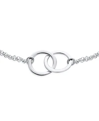 Bling Jewelry Bff Double Chain Love Eternity Ring Anklet Ankle Bracelet Sterling Silver 9-10 Inch
