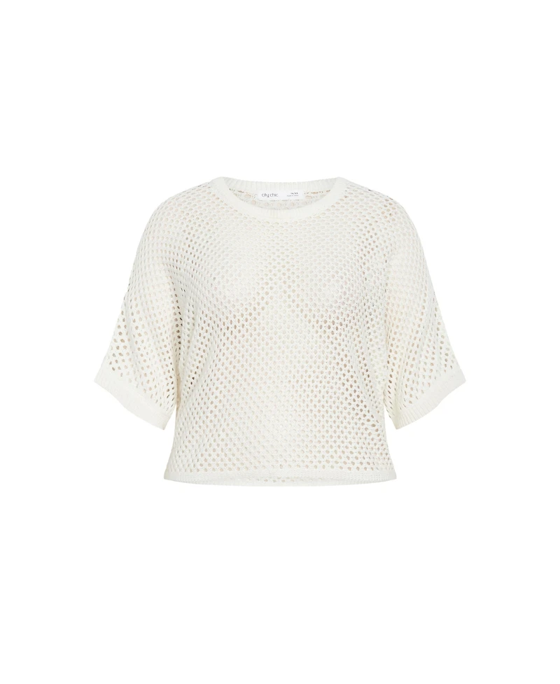 Plus Crochet Knit Top