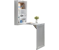 Kings Brand Furniture Culver Fold-Away Writing Desk (White)