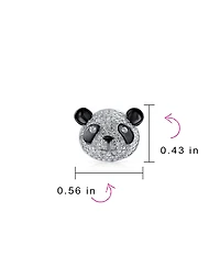 Bling Jewelry Whimsical Cz Stud Earrings: Panda Bear Cubic Zirconia in Sterling Silver
