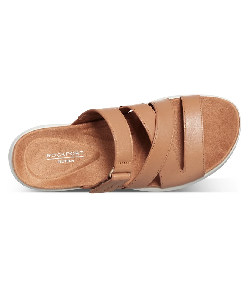 Rockport Women's Qwyn Slip-On Strappy Casual Wedge Sandals