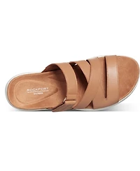 Rockport Women's Qwyn Slip-On Strappy Casual Wedge Sandals