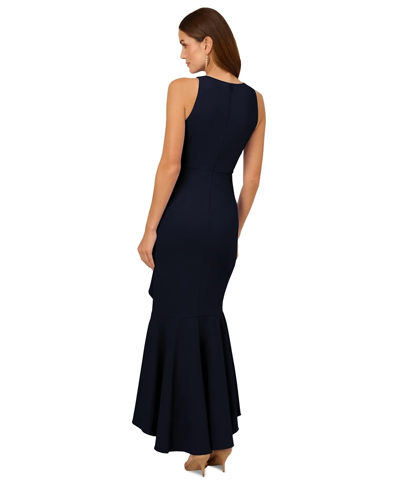 Adrianna Papell Women's Cascading-Ruffle Crepe Gown