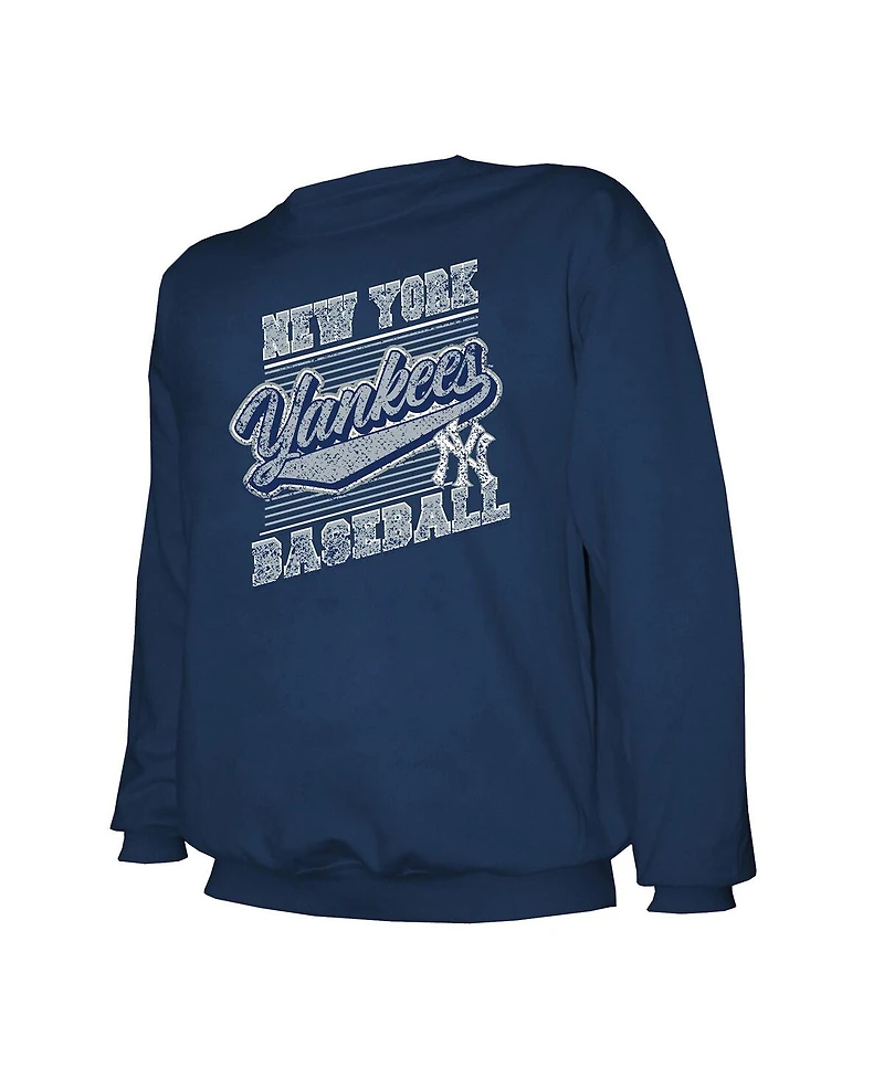 Stitches Men's Navy New York Yankees Pullover Sweatshirt