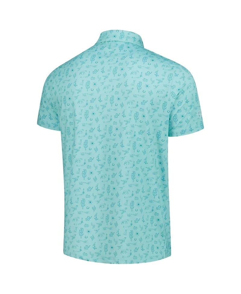 Barstool Golf Men's Aqua Wm Phoenix Open 16 Custom Printed Polo