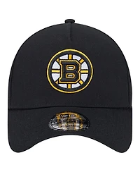 New Era Men's Black Boston Bruins Core A-Frame 9FORTY Adjustable Hat