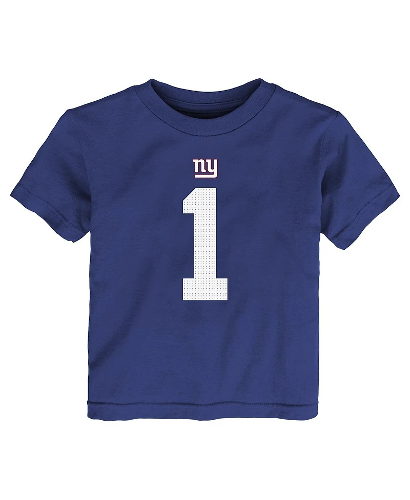 Nike Toddler Malik Nabers Royal New York Giants Name Number T-Shirt