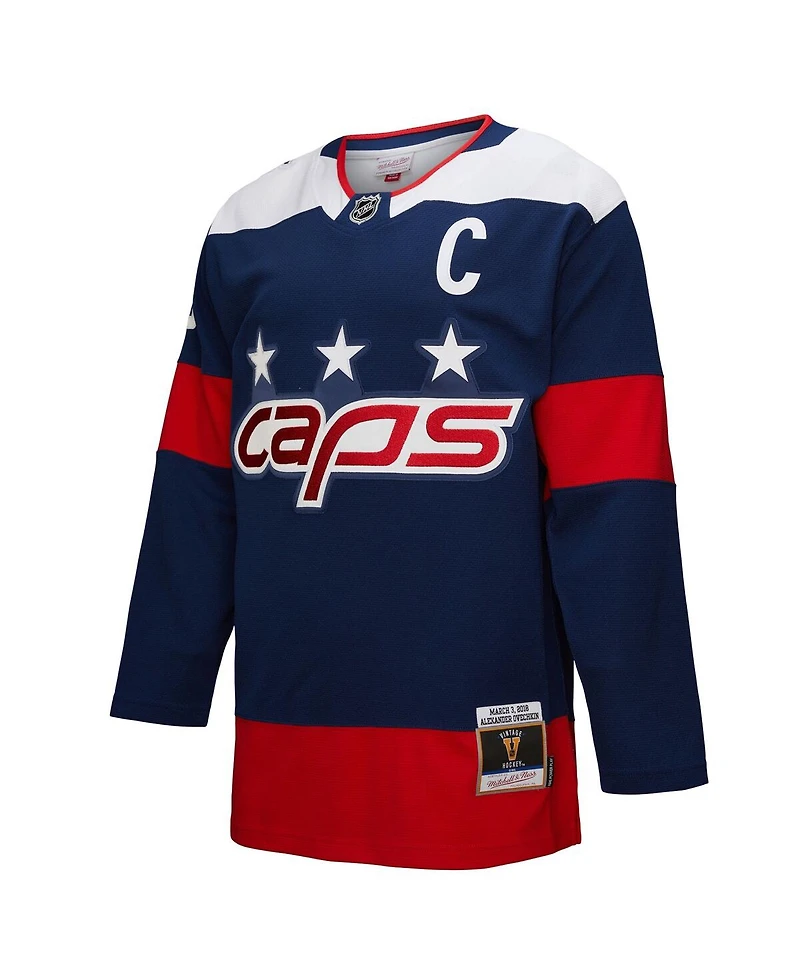 Mitchell & Ness Men's Alexander Ovechkin Navy Washington Capitals Power Play Jersey